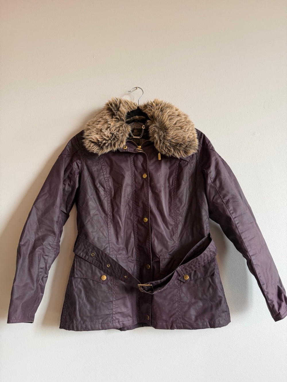 Barbour International Ferrera Wax Jacket | Plum | Women's | US 10 UK 14